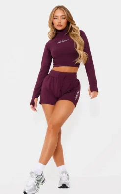 Burgundy Soft Touch Runner Shorts