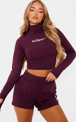 Burgundy Soft Touch Runner Shorts