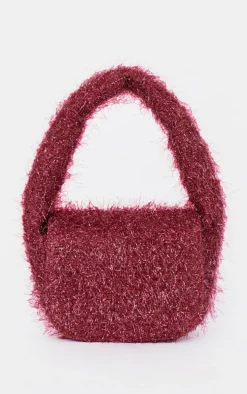 Burgundy Tinsel Mini Handbag
