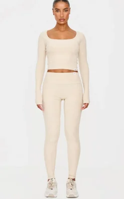 Butter Cream Brushed Rib Square Neck Underlayer Top