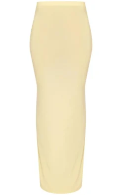 Butter Cream Slinky Low Rise Maxi Skirt