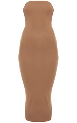 Camel Basic Bandeau Midaxi Dress