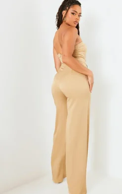 Camel Buckle Detail Tailored Woven Jumpsuit