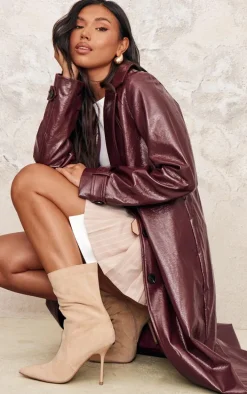 Camel Faux Suede Point Toe Stitch Detail High Stiletto Heeled Boots