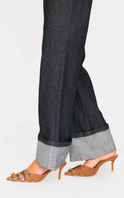 Camel Faux Suede Point Toe Western Buckle Heeled Courts