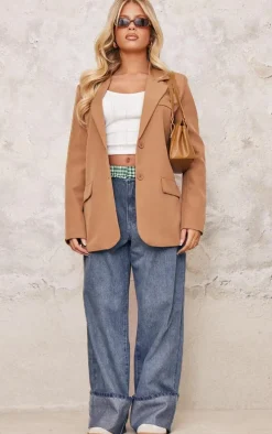 Camel Oversized Structured Blazer