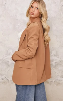 Camel Oversized Structured Blazer