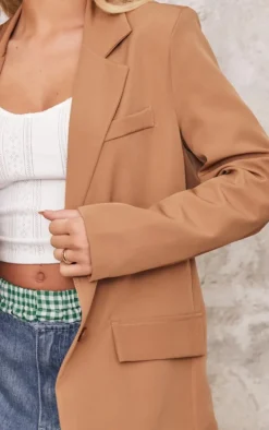 Camel Oversized Structured Blazer
