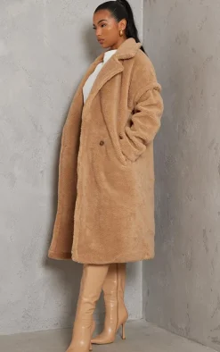 Camel Teddy Bear Borg Coat