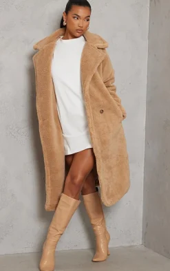 Camel Teddy Bear Borg Coat