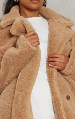 Camel Teddy Bear Borg Coat