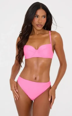 Candy Pink Mix & Match Push Up Cupped Bikini Top