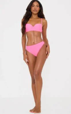 Candy Pink Mix & Match Push Up Cupped Bikini Top