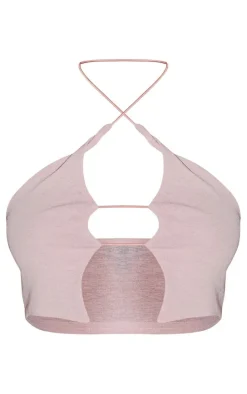 Candy Pink Strappy Cross Front Crop Top