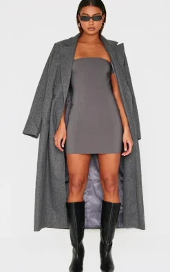 Charcoal Bardot Bengaline Bodycon Dress