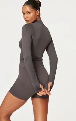 Charcoal Basic Seamless Jacket