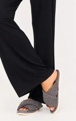 Charcoal Borg Cross Over Slippers