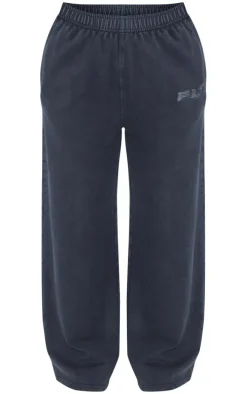 Charcoal Cotton Wide Leg Sweatpants