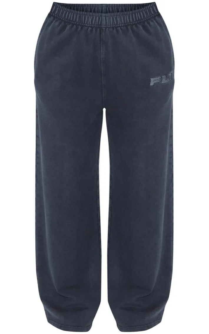 Charcoal Cotton Wide Leg Sweatpants