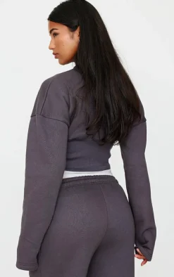 Charcoal Extreme Cinched Waist Sweatshirt