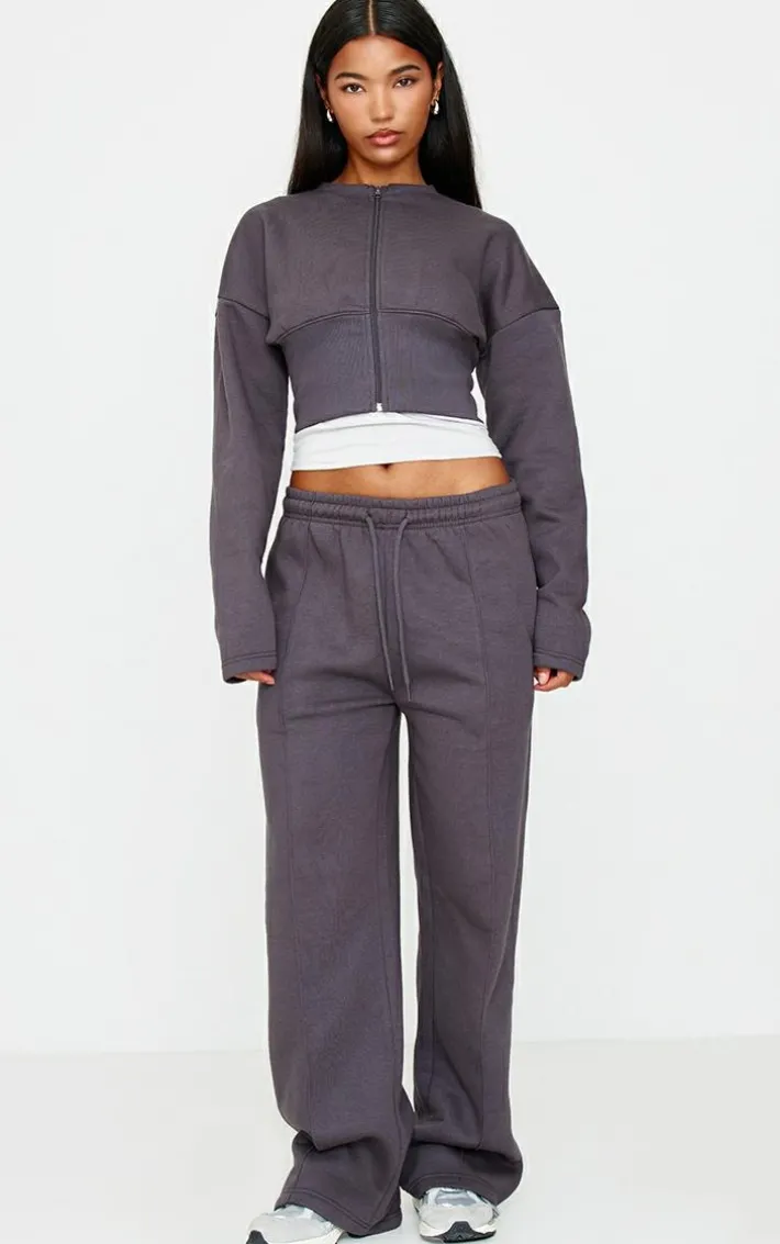 Charcoal Extreme Cinched Waist Sweatshirt