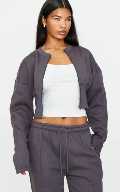 Charcoal Extreme Cinched Waist Sweatshirt