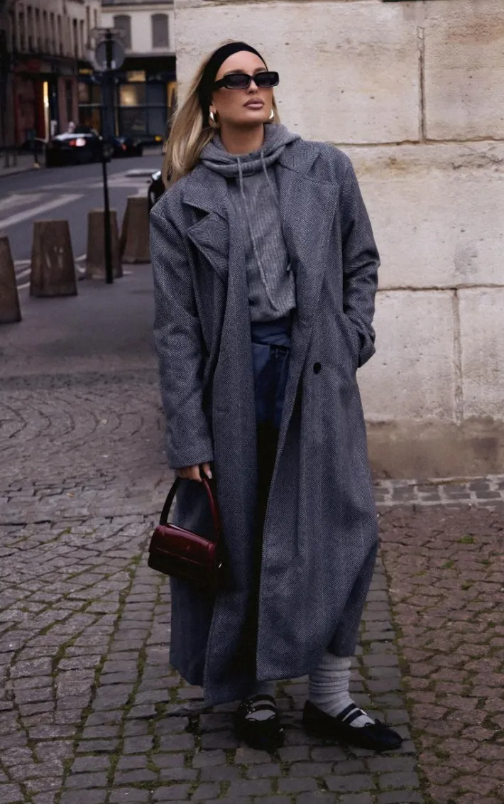 Charcoal Grey Luxe Knit Sweater & Hood