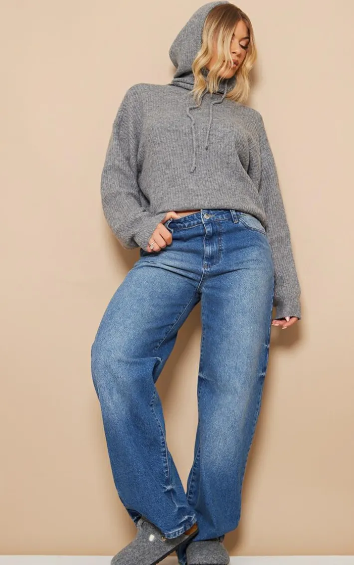 Charcoal Grey Luxe Knit Sweater & Hood