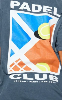 Charcoal Grey Padel Club Oversized T Shirt
