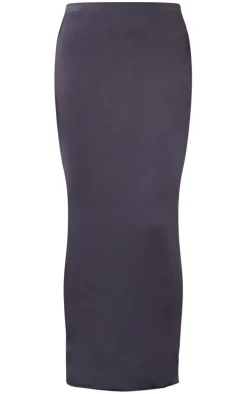 Charcoal Jersey Low Rise Maxi Skirt