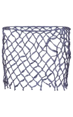 Charcoal Macrame Tassel Hem Mini Beach Skirt