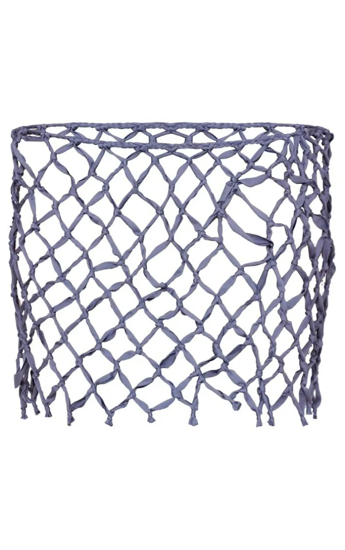 Charcoal Macrame Tassel Hem Mini Beach Skirt