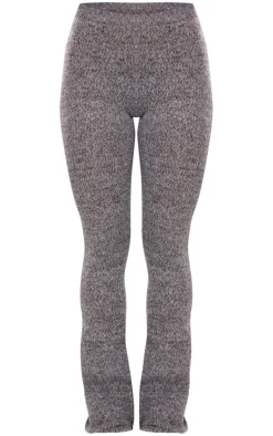 Charcoal Marl Knit Wide Leg Pants