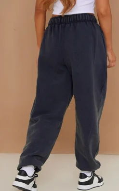 Charcoal Pintuck Detail Oversized Sweatpants