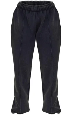 Charcoal Pintuck Detail Oversized Sweatpants