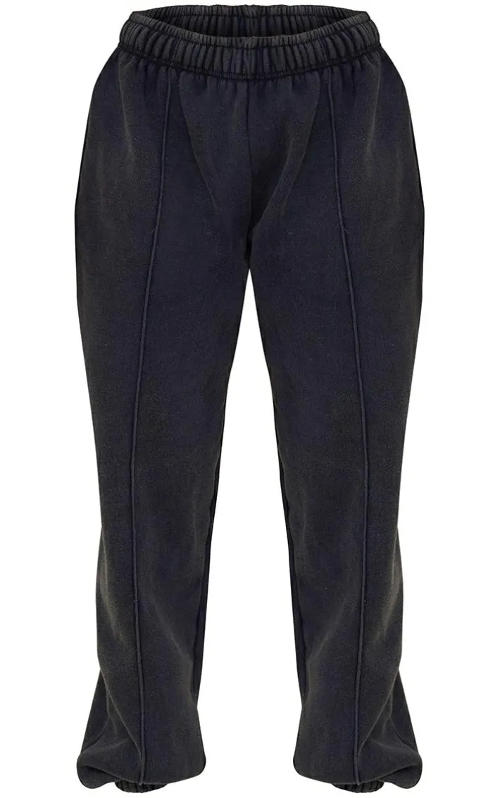 Charcoal Pintuck Detail Oversized Sweatpants