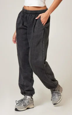 Charcoal Pintuck Detail Oversized Sweatpant