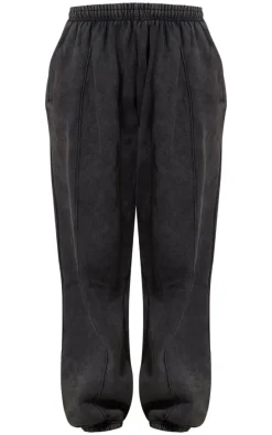 Charcoal Pintuck Detail Oversized Sweatpant