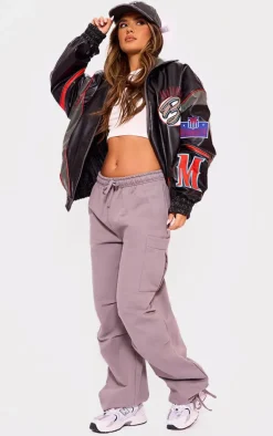 Charcoal Pocket Detail Pintuck Cargo Joggers