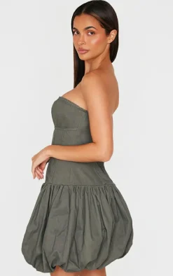 Charcoal Premium Twill Puffball Dress