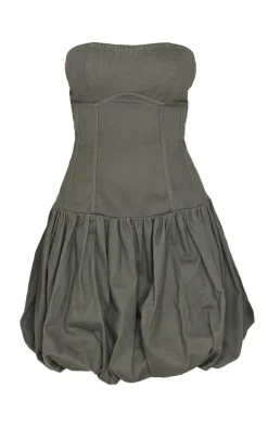 Charcoal Premium Twill Puffball Dress