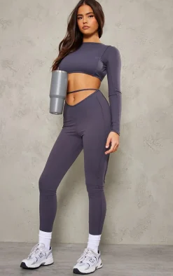 Charcoal Sculpt Strappy Gym Leggings