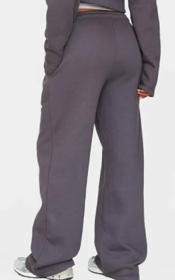 Charcoal Seam Detail Wide Leg Sweatpants