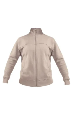 Charcoal Seam Detail Zip Through Track Top