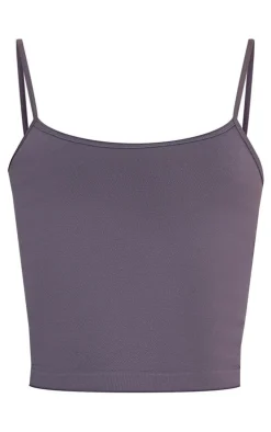 Charcoal Seamless Basic Gym Cami Top