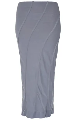 Charcoal Soft Touch Seam Detail Maxi Skirt