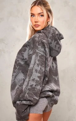 Charcoal Splatter Print Hoodie