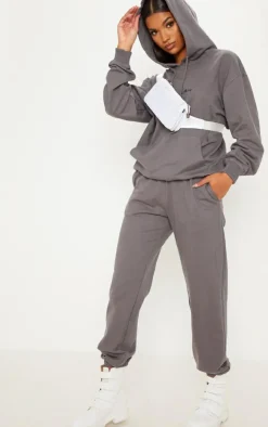 Charcoal Sweat Cuffed High Waist Sweatpants
