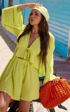 Chartreuse Chiffon Floaty Skirt