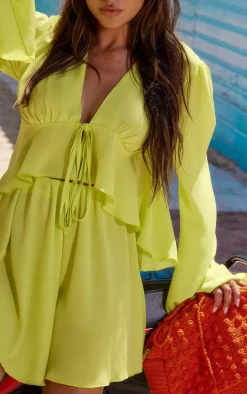 Chartreuse Chiffon Floaty Skirt